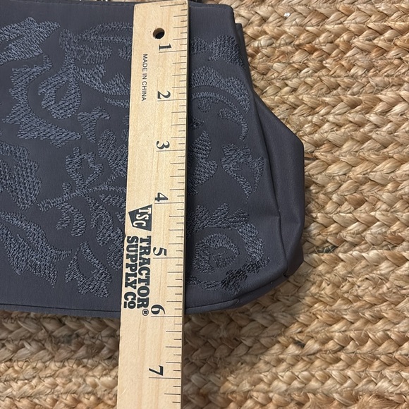 Frankie &Johnnie Dark Gray Womens Vintage Mini Satchel Bag features Kiss closure - Picture 10 of 13